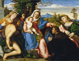 Palma-il-Vecchio-Madonna-con-il-Bambino-tra-i-santi-Maria-Maddalena-Giovanni-Battista-e-Caterina-e-il-committente-Francesco-Priuli_-1515-ca.